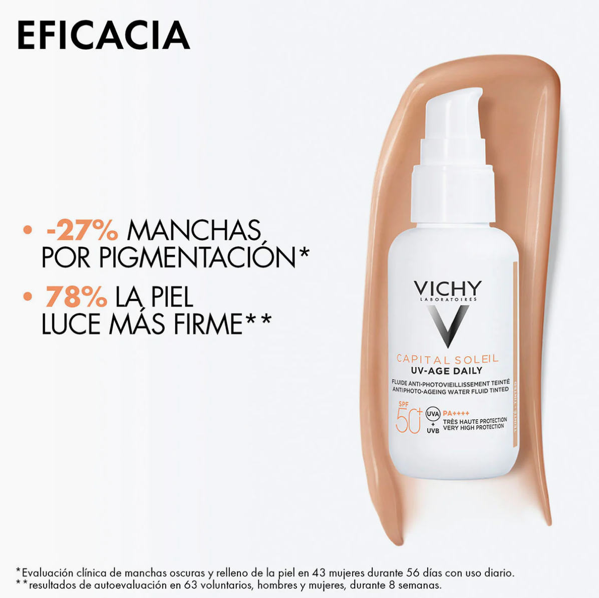 Vichy Capital Soleil Uv Age Daily Color Fps50 Protector Solar Facial 40ml - Imagen 2
