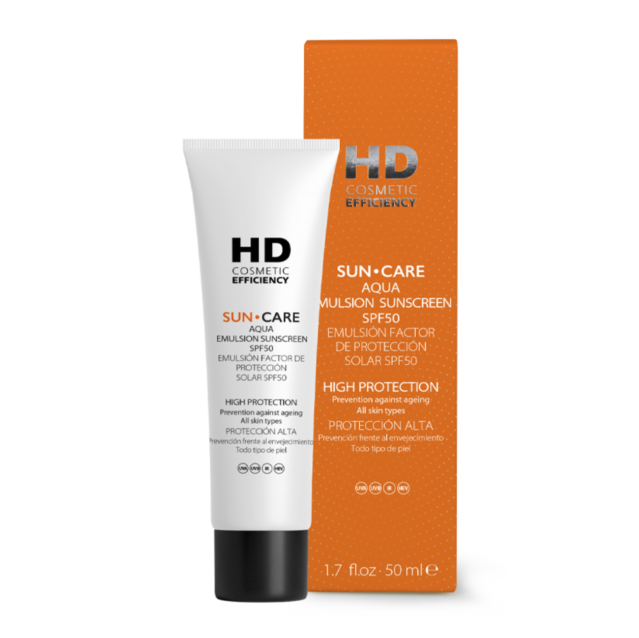 HD Cosmetic Suncare Aqua Emulsión Spf+50 + 50 Ml - Imagen 3